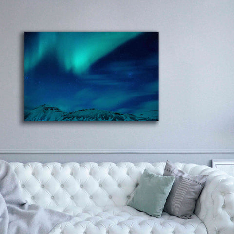 Image of 'Amazing Northern Lights Blue' by Epic Portfolio, Giclee Canvas Wall Art,60x40