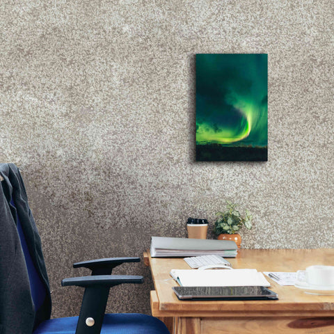Image of 'Amazing Northern Lights Green' by Epic Portfolio, Giclee Canvas Wall Art,12x18