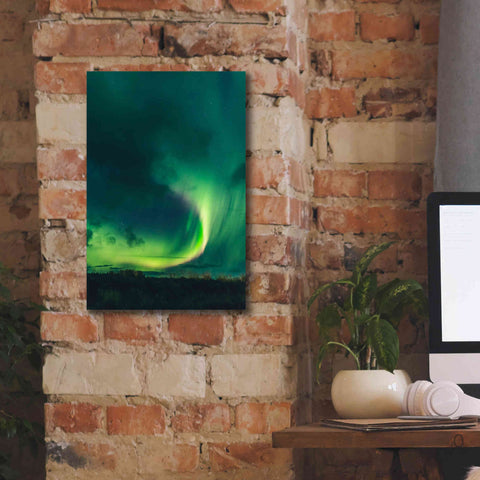 Image of 'Amazing Northern Lights Green' by Epic Portfolio, Giclee Canvas Wall Art,12x18