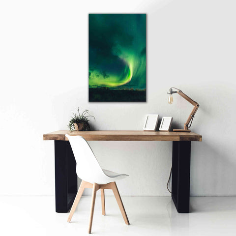 Image of 'Amazing Northern Lights Green' by Epic Portfolio, Giclee Canvas Wall Art,26x40
