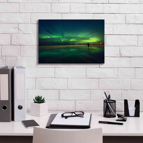 Image of 'Amazing View On The Northern Lights' by Epic Portfolio, Giclee Canvas Wall Art,18x12