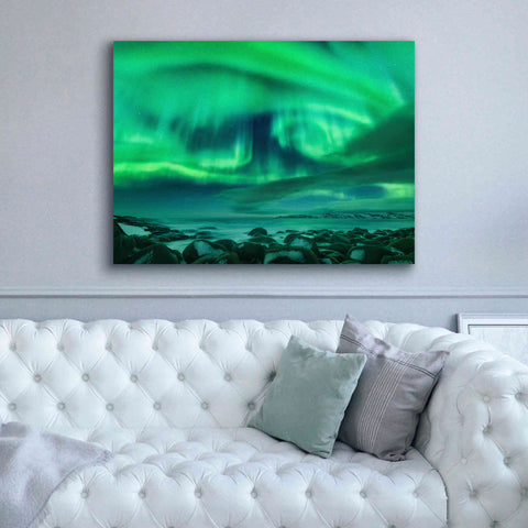 Image of 'Aurora Borealis Over Ocean' by Epic Portfolio, Giclee Canvas Wall Art,54x40