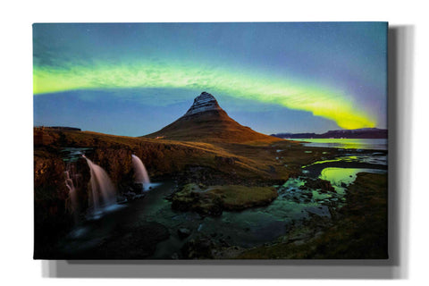 Image of 'Northern Light Aurora Borealis Over Kirkjufell 1' by Epic Portfolio, Giclee Canvas Wall Art