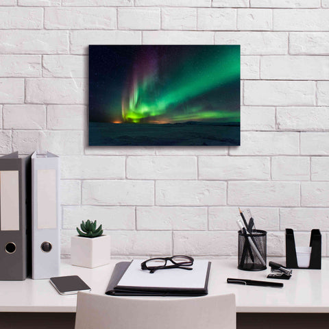 Image of 'Northern Lights Aurora Borealis 3' by Epic Portfolio, Giclee Canvas Wall Art,18x12
