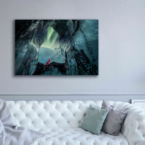Image of 'Northern Lights Aurora Borealis Over Glacier Ice 2' by Epic Portfolio, Giclee Canvas Wall Art,60x40