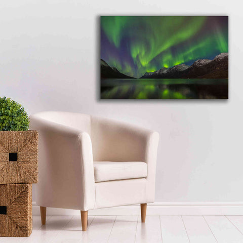 Image of 'Northern Lights In Ersfjorden' by Epic Portfolio, Giclee Canvas Wall Art,40x26