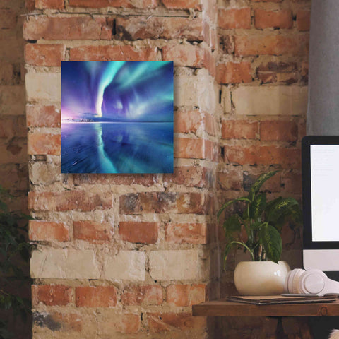 Image of 'Northern Lights In The Lofoten Islands Norway 4' by Epic Portfolio, Giclee Canvas Wall Art,12x12