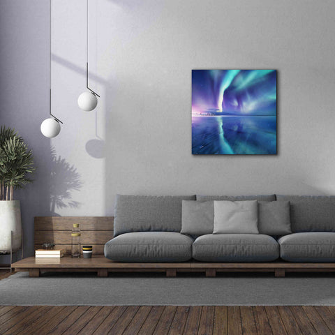 Image of 'Northern Lights In The Lofoten Islands Norway 4' by Epic Portfolio, Giclee Canvas Wall Art,37x37