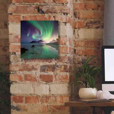 Image of 'Northern Lights In The Lofoten Islands Norway 5' by Epic Portfolio, Giclee Canvas Wall Art,12x12