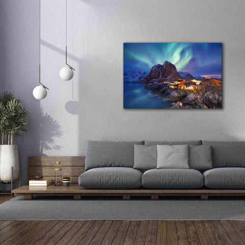 Image of 'Northern Lights In The Lofoten Islands Norway 9' by Epic Portfolio, Giclee Canvas Wall Art,60x40