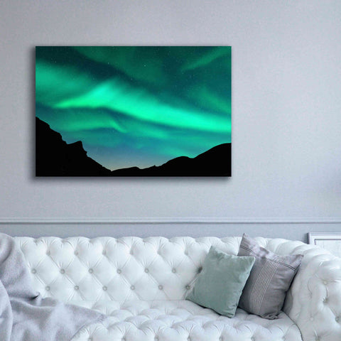 Image of 'Northern Lights In Winter Mountains' by Epic Portfolio, Giclee Canvas Wall Art,60x40