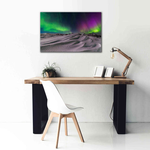 Image of 'Northern Lights On The Arctic Ocean Shore 1' by Epic Portfolio, Giclee Canvas Wall Art,40x26