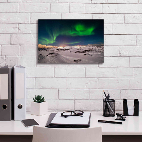 Image of 'Northern Lights On The Arctic Ocean Shore 2' by Epic Portfolio, Giclee Canvas Wall Art,18x12