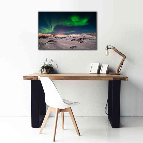 Image of 'Northern Lights On The Arctic Ocean Shore 2' by Epic Portfolio, Giclee Canvas Wall Art,40x26
