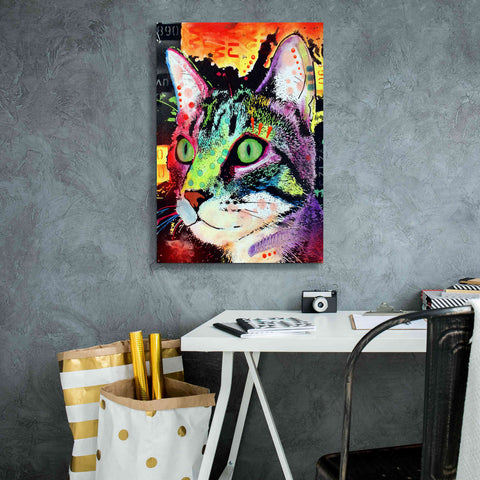 Image of 'Curiosity Cat' by Dean Russo, Giclee Canvas Wall Art,18x26
