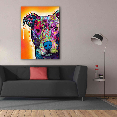 Image of 'Heart U Pit Bull' by Dean Russo, Giclee Canvas Wall Art,40x54