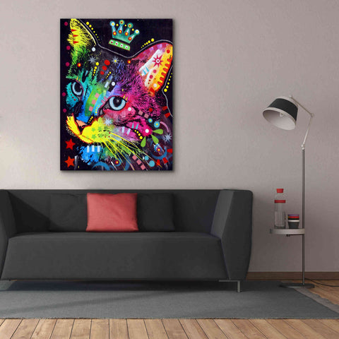 Image of 'Thinking Cat Crowned' by Dean Russo, Giclee Canvas Wall Art,40x54