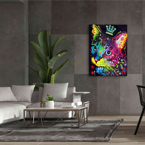 Image of 'Thinking Cat Crowned' by Dean Russo, Giclee Canvas Wall Art,40x54