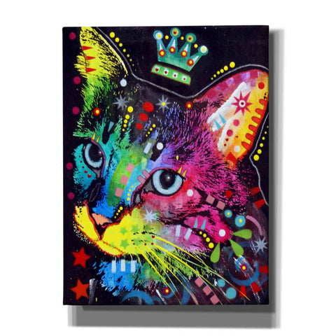 Image of 'Thinking Cat Crowned' by Dean Russo, Giclee Canvas Wall Art