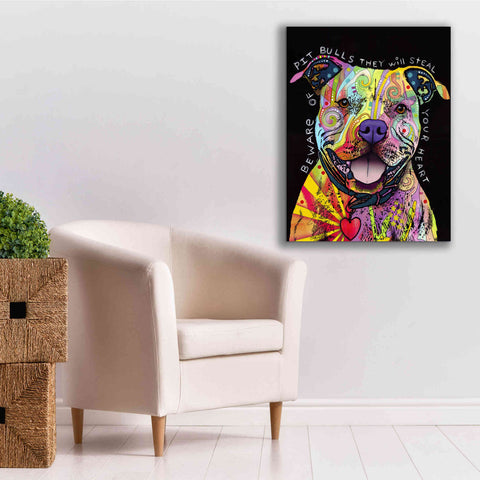 Image of 'Beware Of Pit Bulls' by Dean Russo, Giclee Canvas Wall Art,26x34