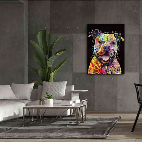 Image of 'Beware Of Pit Bulls' by Dean Russo, Giclee Canvas Wall Art,40x54