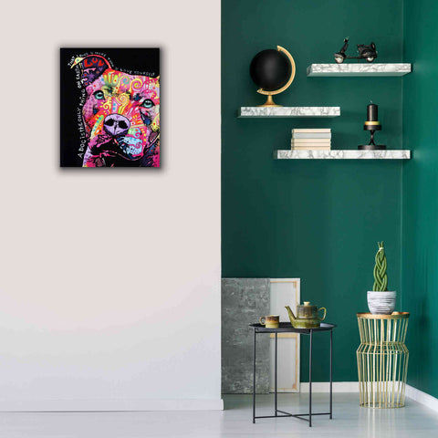 Image of 'Thoughtful Pit Bull' by Dean Russo, Giclee Canvas Wall Art,20x24