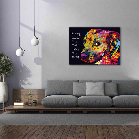 Image of 'Gratitude Pitbull' by Dean Russo, Giclee Canvas Wall Art,54x40