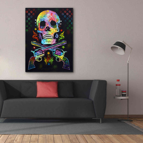 Image of 'Skull & Guns' by Dean Russo, Giclee Canvas Wall Art,40x54