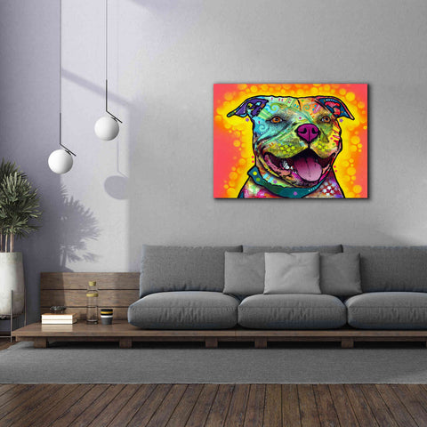 Image of 'Dewey Pit Bull' by Dean Russo, Giclee Canvas Wall Art,54x40