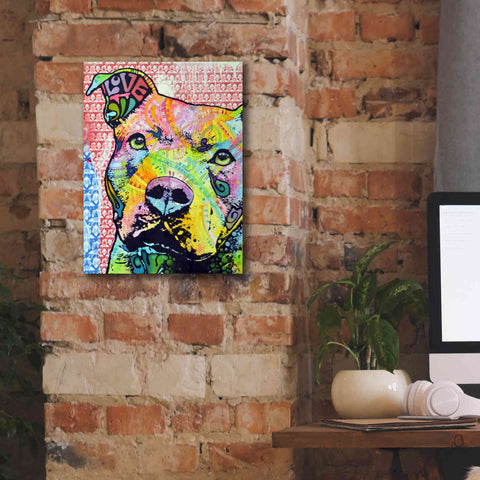 Image of 'Thoughtful Pit Bull This Years Love 2013 Part 1' by Dean Russo, Giclee Canvas Wall Art,12x16