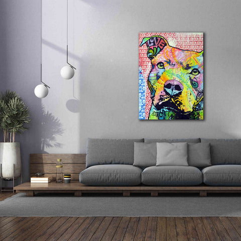 Image of 'Thoughtful Pit Bull This Years Love 2013 Part 1' by Dean Russo, Giclee Canvas Wall Art,40x54