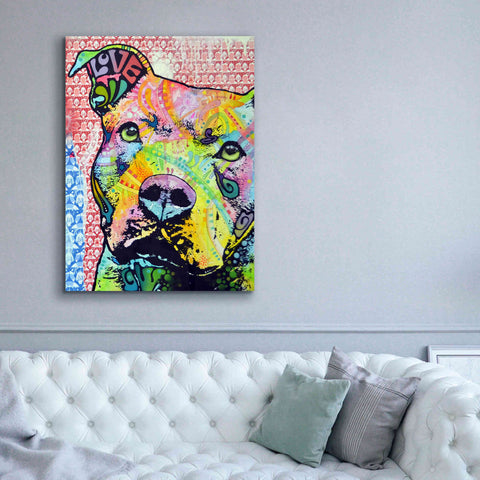 Image of 'Thoughtful Pit Bull This Years Love 2013 Part 1' by Dean Russo, Giclee Canvas Wall Art,40x54