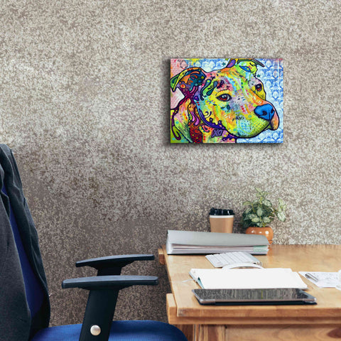 Image of 'Thoughtful Pit Bull This Years Love 2013 Part 2' by Dean Russo, Giclee Canvas Wall Art,16x12