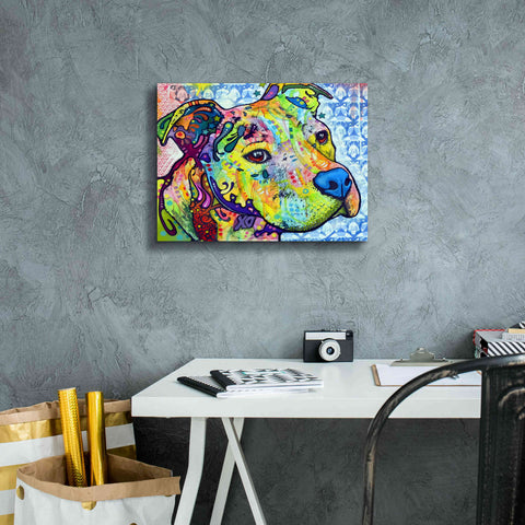 Image of 'Thoughtful Pit Bull This Years Love 2013 Part 2' by Dean Russo, Giclee Canvas Wall Art,16x12
