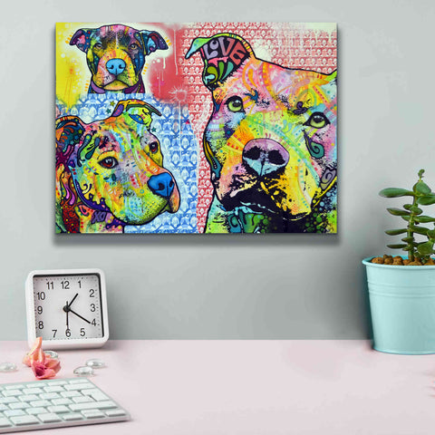 Image of 'Thoughtful Pit Bull This Years Love 2013 Part 3' by Dean Russo, Giclee Canvas Wall Art,16x12