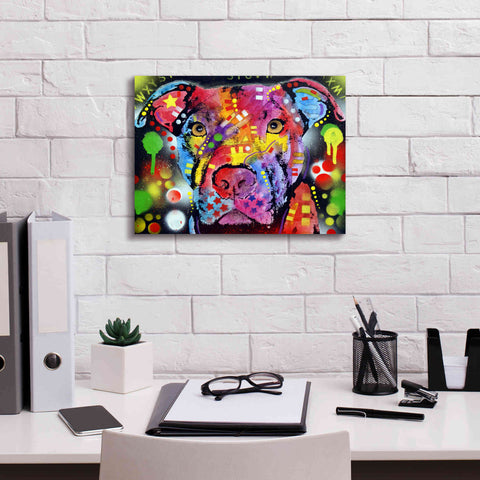 Image of 'The Brooklyn Pit Bull' by Dean Russo, Giclee Canvas Wall Art,16x12