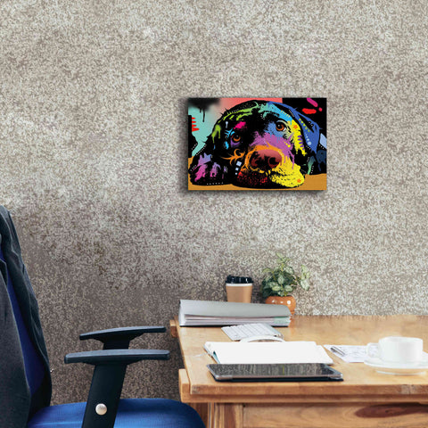 Image of 'Lying Lab' by Dean Russo, Giclee Canvas Wall Art,18x12