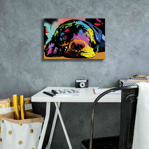Image of 'Lying Lab' by Dean Russo, Giclee Canvas Wall Art,18x12