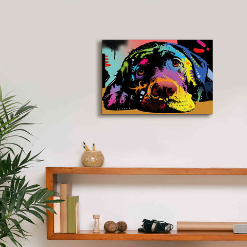Image of 'Lying Lab' by Dean Russo, Giclee Canvas Wall Art,18x12