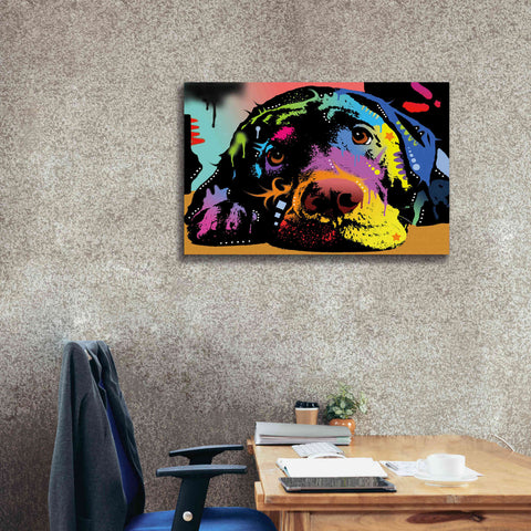 Image of 'Lying Lab' by Dean Russo, Giclee Canvas Wall Art,40x26