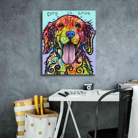 Image of 'Dog Is Love' by Dean Russo, Giclee Canvas Wall Art,20x24