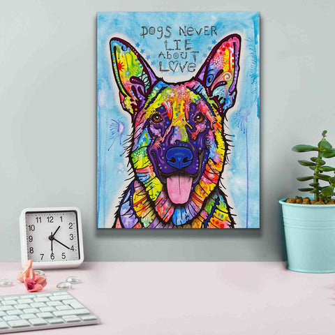 Image of 'Dogs Never Lie' by Dean Russo, Giclee Canvas Wall Art,12x16