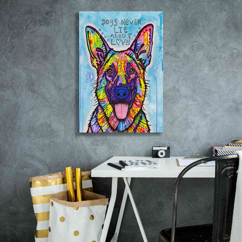 Image of 'Dogs Never Lie' by Dean Russo, Giclee Canvas Wall Art,18x26