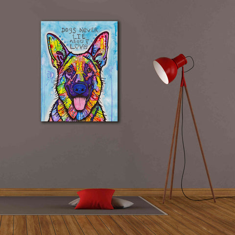 Image of 'Dogs Never Lie' by Dean Russo, Giclee Canvas Wall Art,26x34