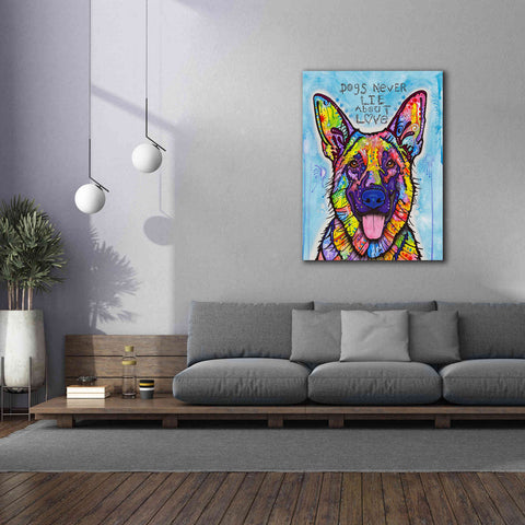 Image of 'Dogs Never Lie' by Dean Russo, Giclee Canvas Wall Art,40x54
