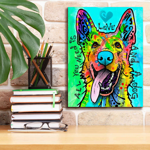 Image of 'Love And A Dog' by Dean Russo, Giclee Canvas Wall Art,12x16