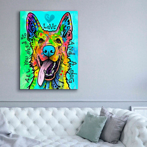 Image of 'Love And A Dog' by Dean Russo, Giclee Canvas Wall Art,40x54