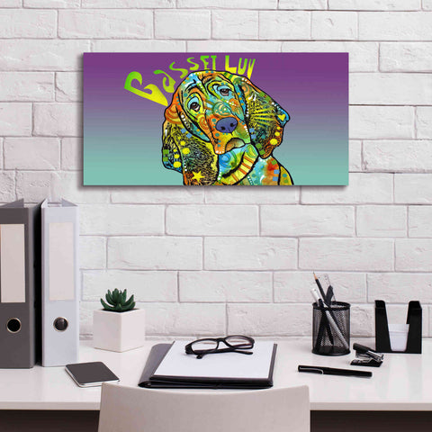 Image of 'Basset Luv' by Dean Russo, Giclee Canvas Wall Art,24x12