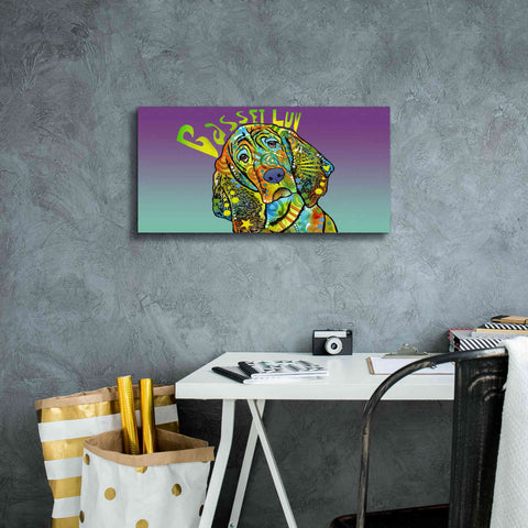 Image of 'Basset Luv' by Dean Russo, Giclee Canvas Wall Art,24x12
