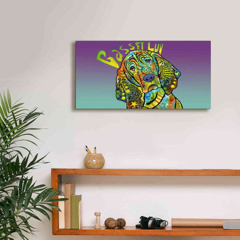 Image of 'Basset Luv' by Dean Russo, Giclee Canvas Wall Art,24x12